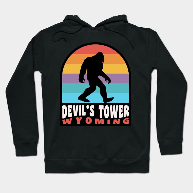 Devil's Tower Bigfoot Sasquatch National Monument Wyoming Hoodie by PodDesignShop